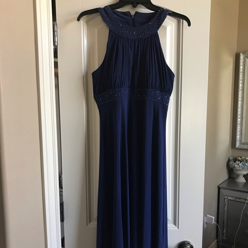 Navy Blue Embellished Dress